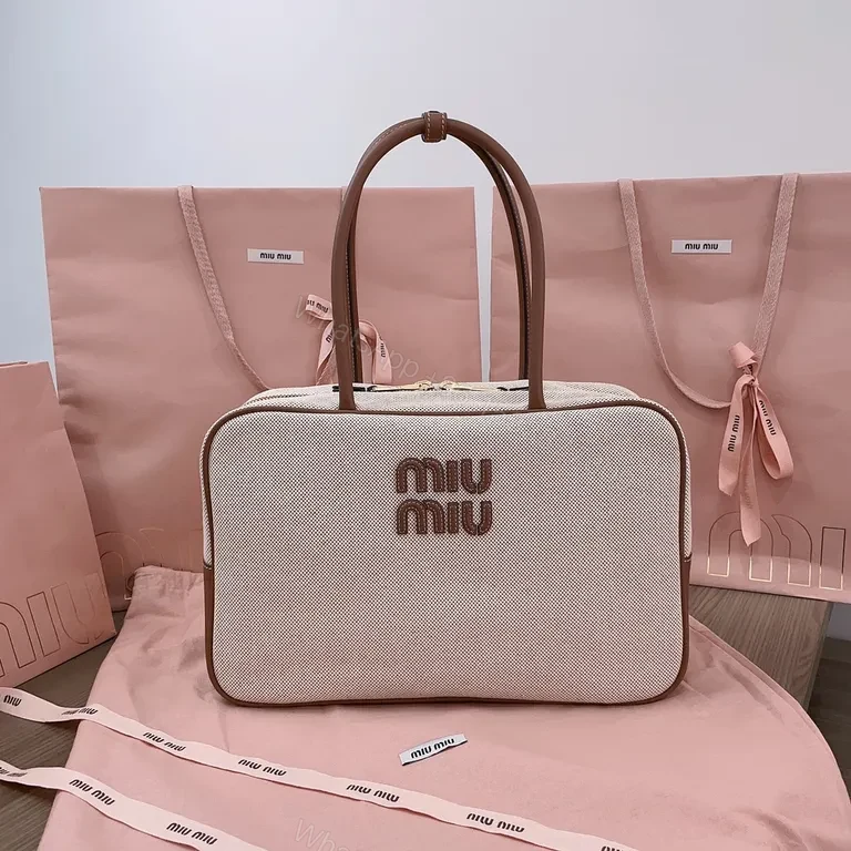 Structured Texture Luxe Bag - Leather, Miu Miu-Inspired Style — view 1