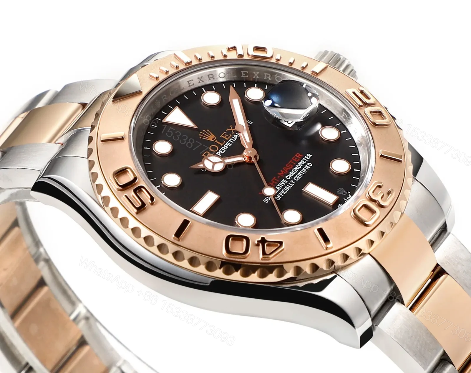 View 4 of OW Factory Clean Factory Rolex Yacht-Master Two-Tone Black Dial