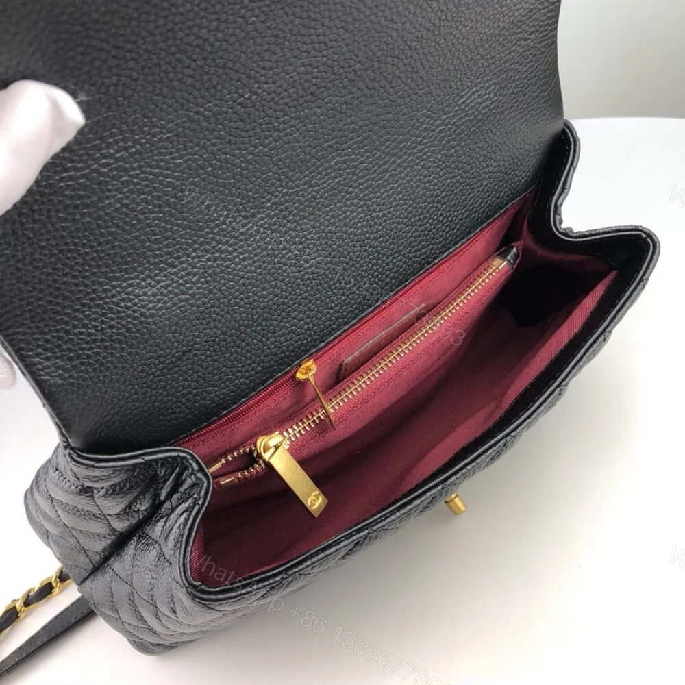 View 7 of Chanel Medium Coco Flap Bag With Top Handle 26Cm