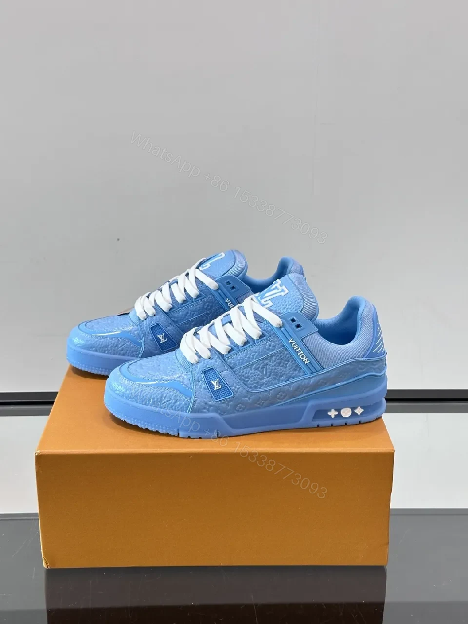 View 2 of Vibrant Blue Luxe Sneakers: Elevated Comfort, Designer-Inspired
