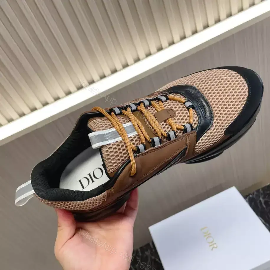 View 3 of B22 SNEAKER TECHNICAL MESH WITH AND CALFSKIN – CD128