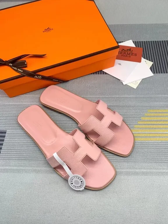 View 6 of Soft Pink Hermes Oran Slides: All-Day Comfort Sandals