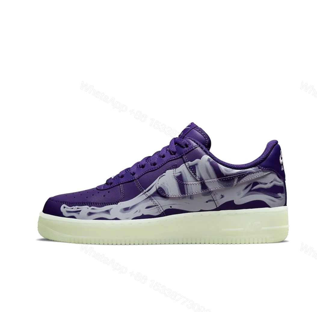 View 7 of Nike Air Force 1 LOw O7 QS Purple Skeleton Halloween (2021)