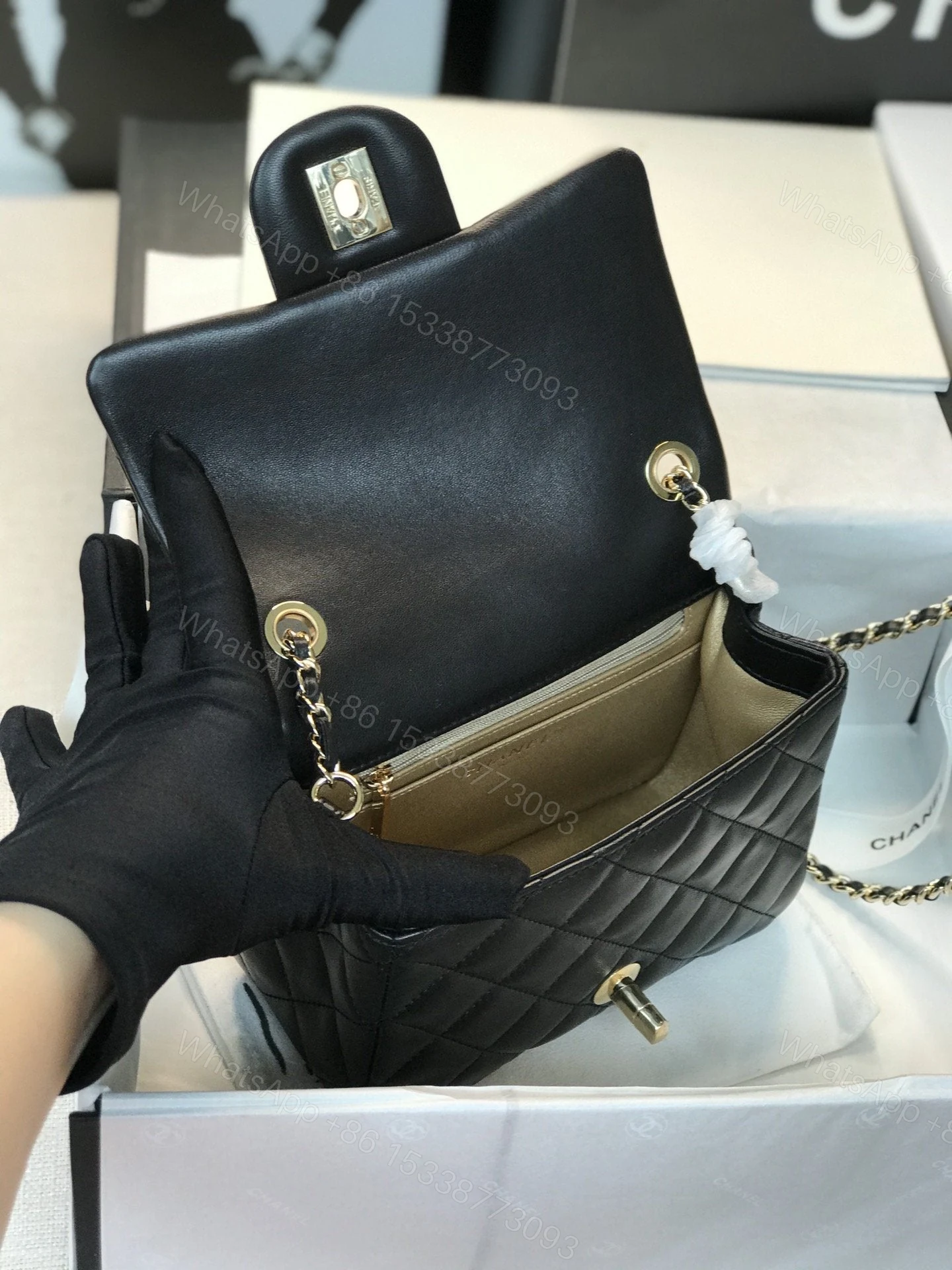 View 7 of Chanel Classic Mini Square Black