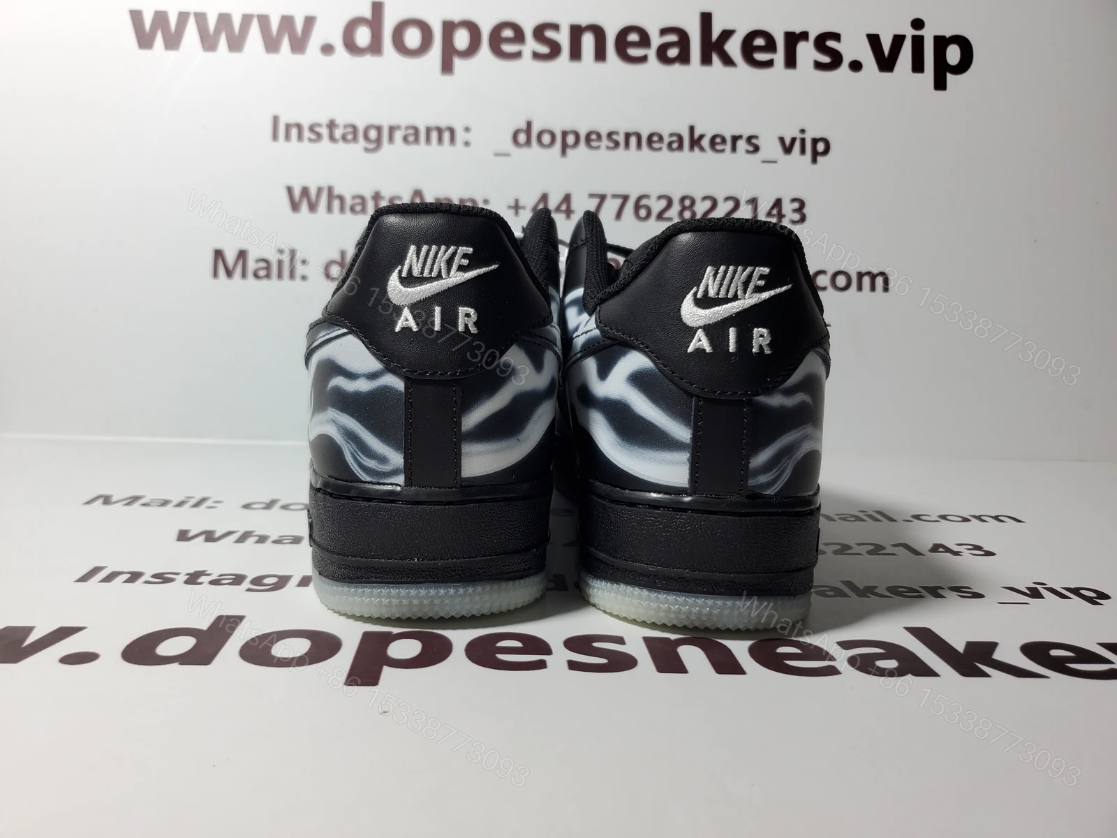 View 2 of Nike air Force Black Skeleton Halloween (2019) BQ7541 001