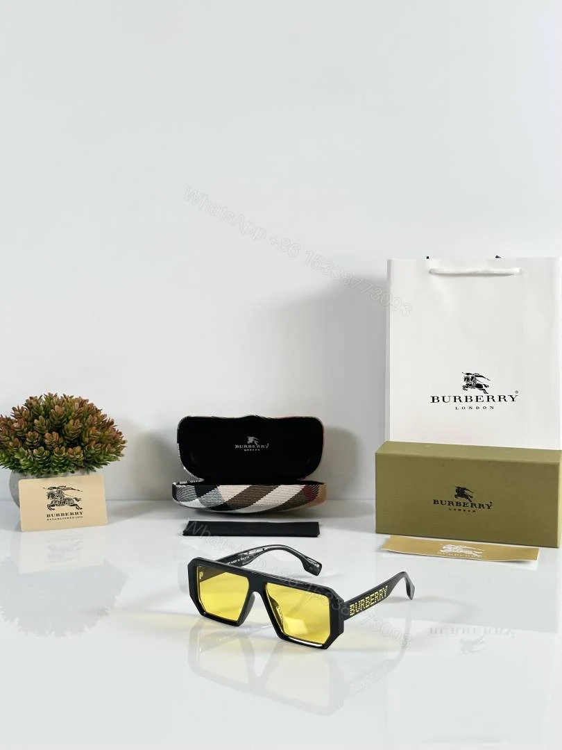 First Copy Burberry 4366 Black Yellow Sunglasses — view 1