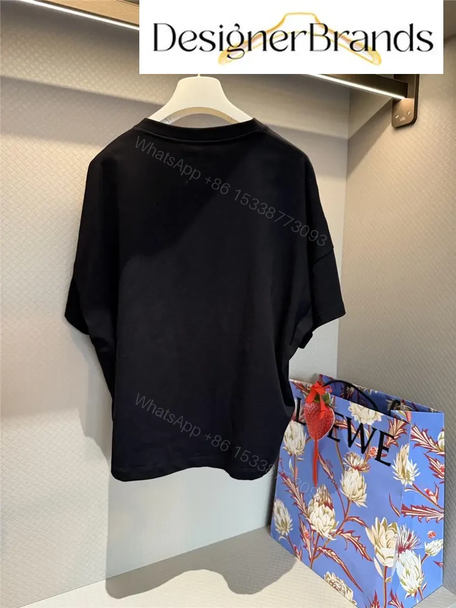 View 8 of Black Cotton Tee – Elevated Embroidery Luxury Tee