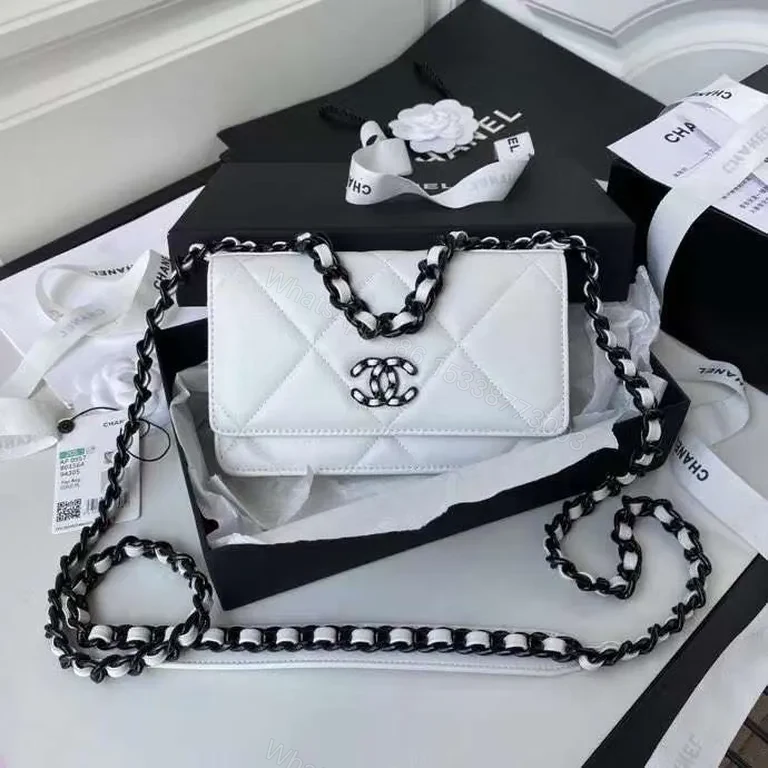 View 6 of Quilted White Chain-Accent Flap Bag â€” Luxury Compact Tote
