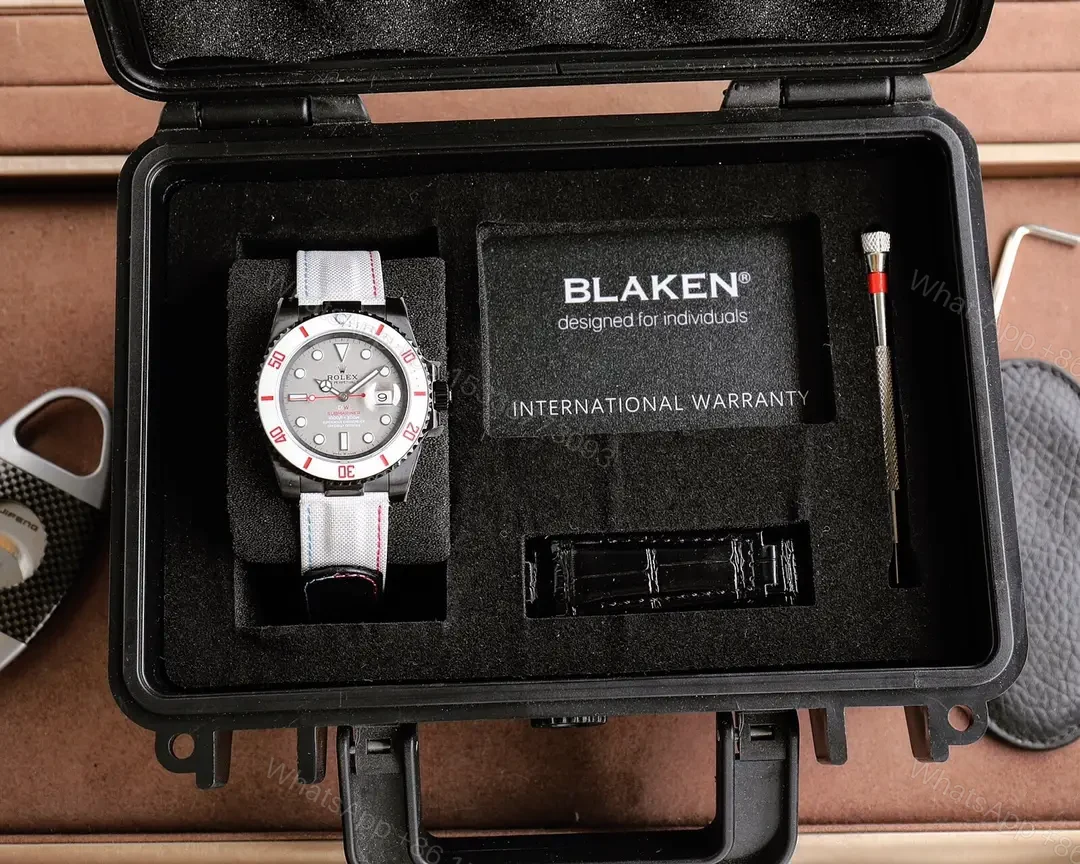View 9 of Best Rolex Submariner Glacial replica 40MM White Fabric Strap Edition RG-SUBMARINER-GLACIAL-WHITE-FABRIC-40