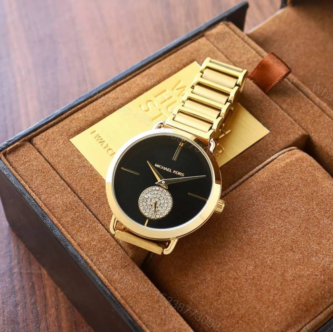 View 2 of First Copy Michael Kors Portia Japan Watch For Women Gold Black