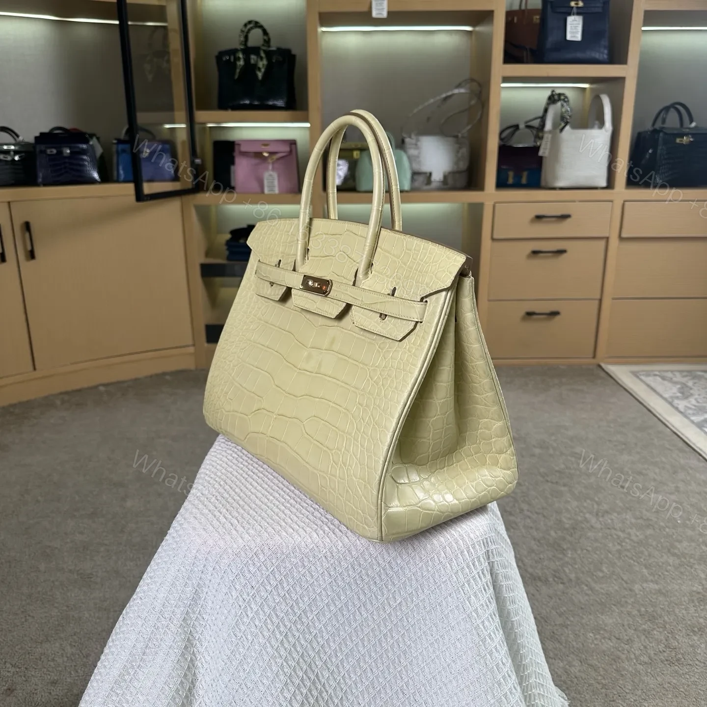 View 3 of Hermes Birkin 35cm Crocodile Leather Gold Hardware