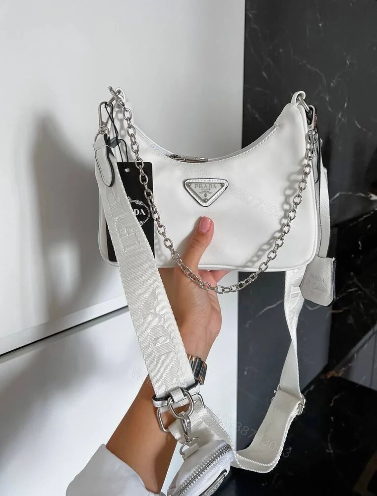 View 8 of FIRST COPY PRADA RE-EDITION POCHETTE CROSSBODY BAG