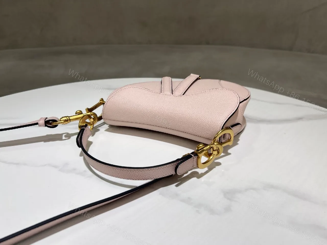 View 6 of Soft Pink Saddle Bag – Luxe Everyday Leather
