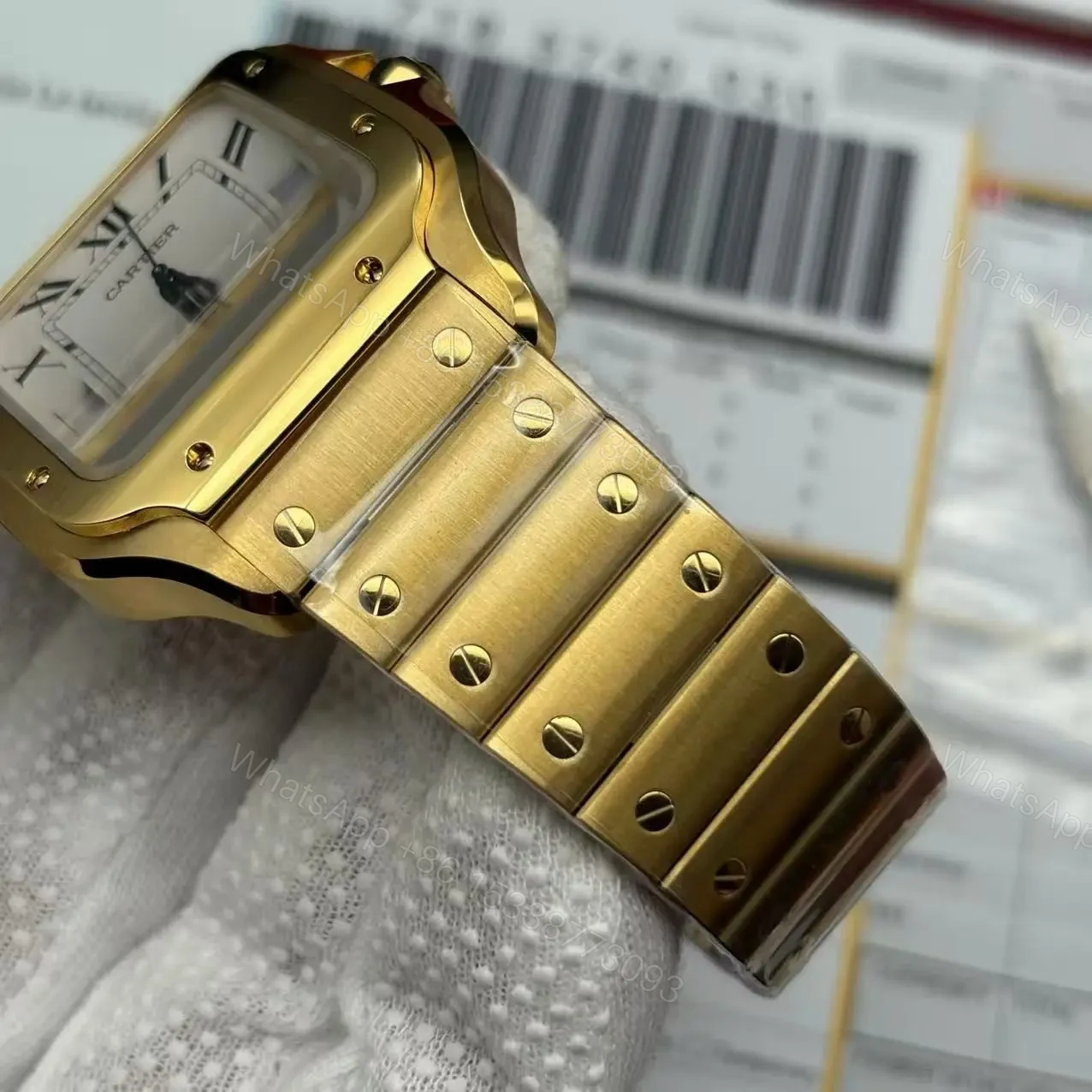 View 11 of Clone Replica Cartier Santos W2SA0009 Gold Watch