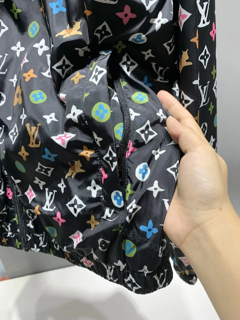 View 7 of Colorful Monogram Windbreaker: Luxe Street-Ready Jacket