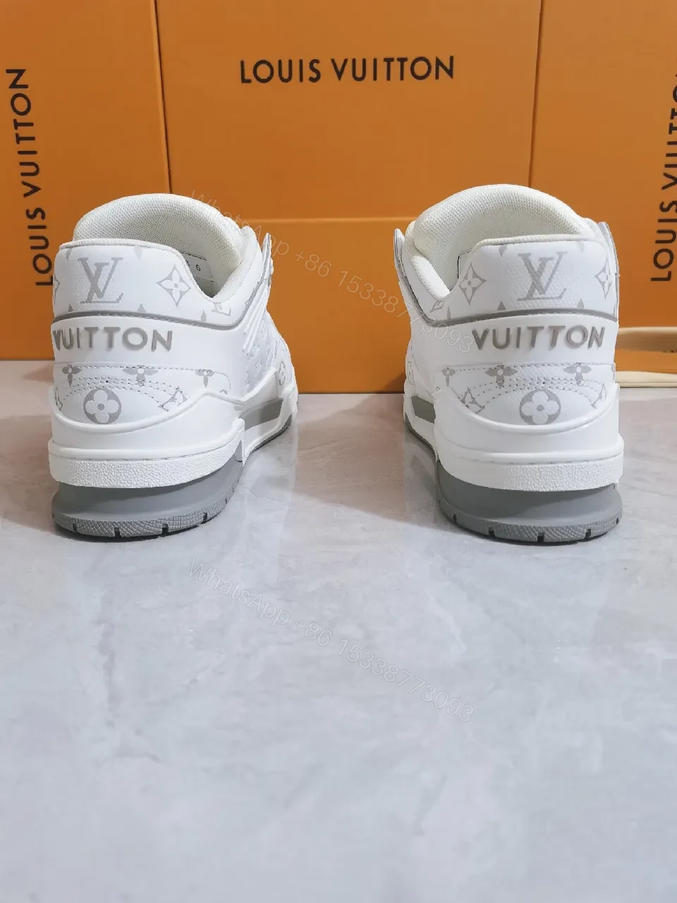 View 3 of Monochrome Leather High-Top Sneakers with Luxe Detailing