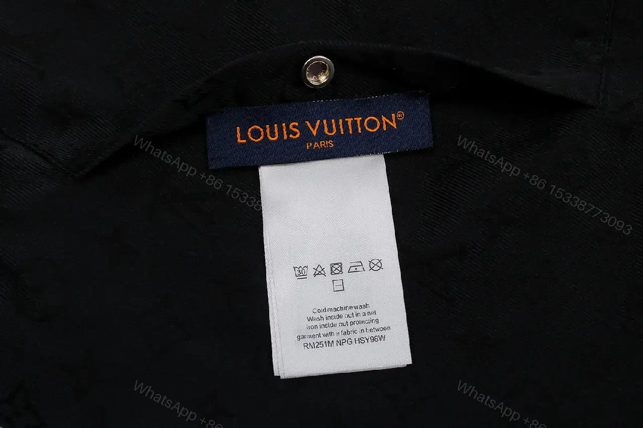 View 8 of Black Leather-Trim Coach Jacket with Subtle Logo Embroidery