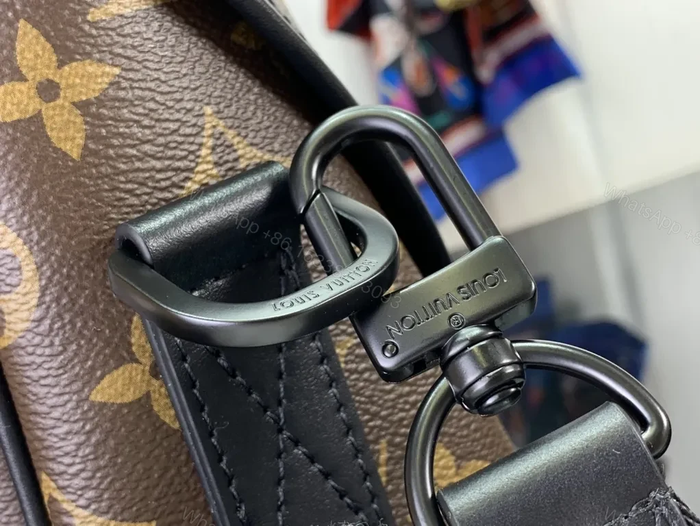 View 6 of Structured Monogram Luxe Messenger Bag â€” Modern, Durable, Signature