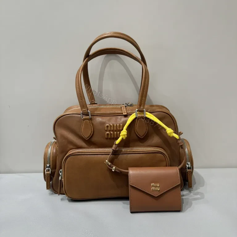 Structured Leather Satchel: Miu MiuDetailing, Everyday Luxury — view 1