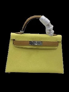 Hermès Mini Kelly Sellier bag in white and purple — view 1