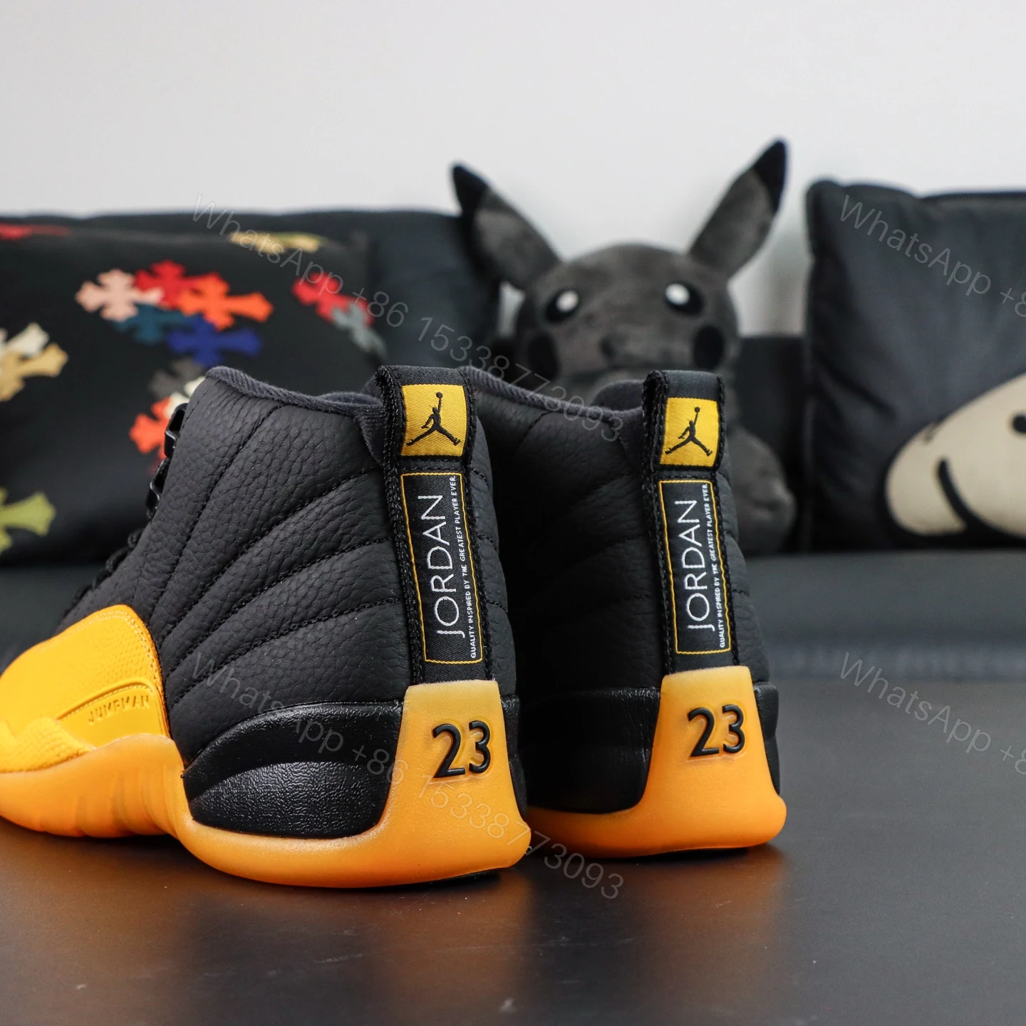 View 5 of Air Jordan 12 ‘Black University Gold’ Reps