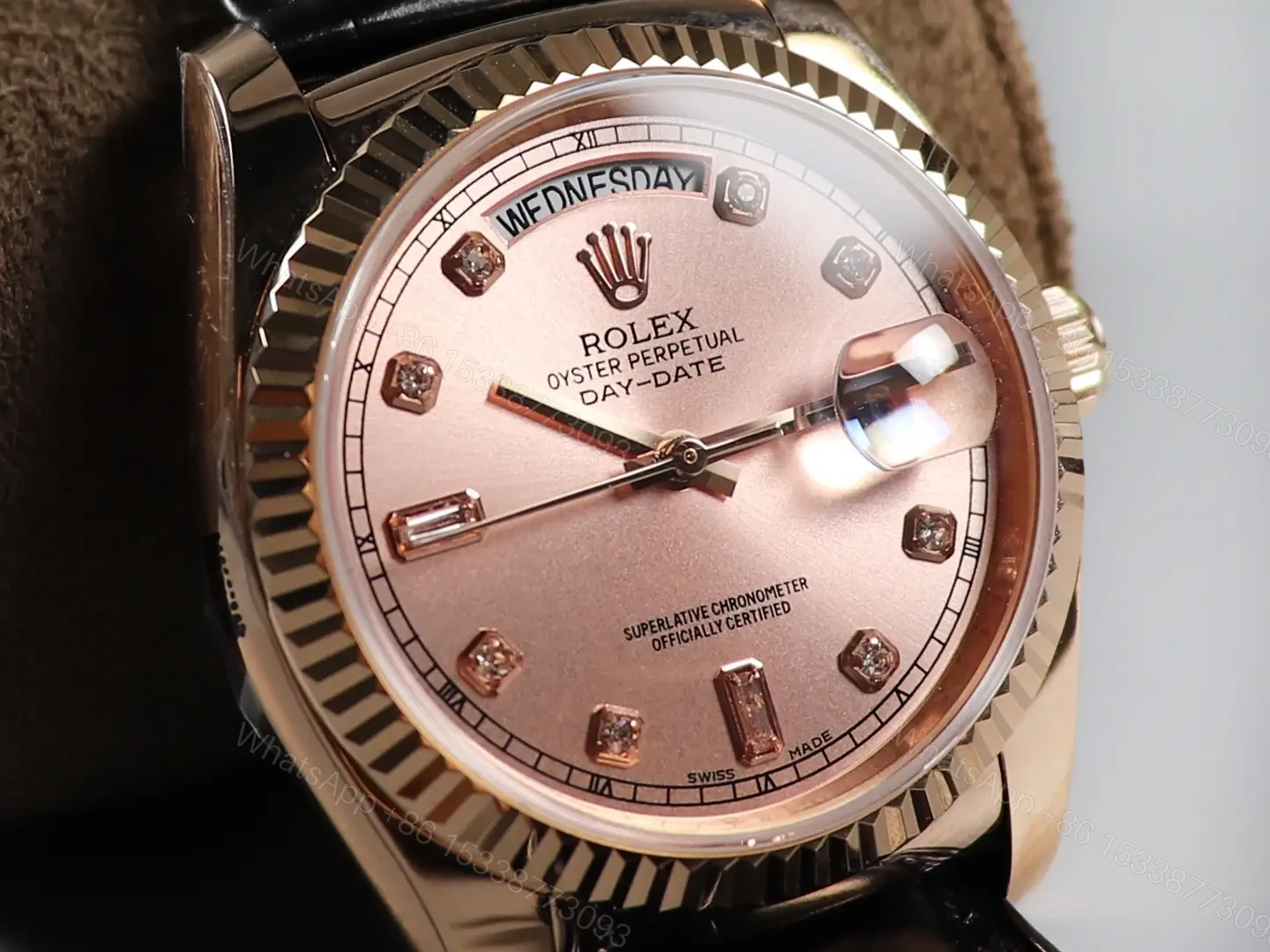 View 3 of Rolex Day-Date 36 Everose Strap Pink Diamond 118135-0062