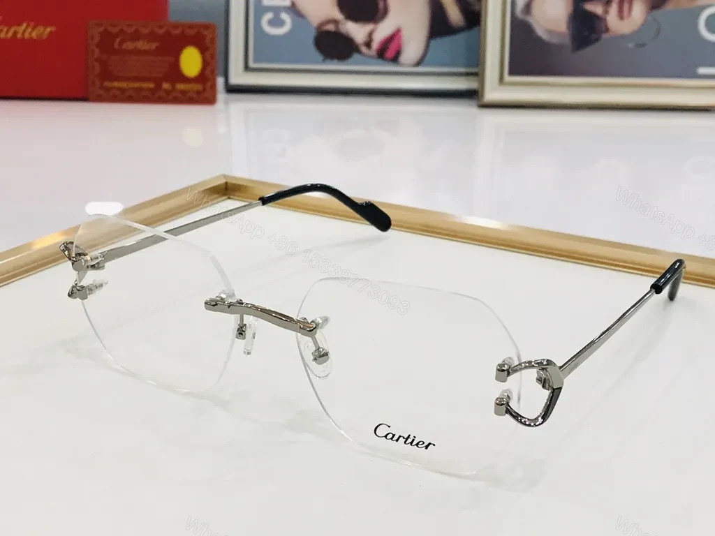View 8 of Rimless Titanium Cartier Glasses â€“ Minimalist, UV-Protected Clarity