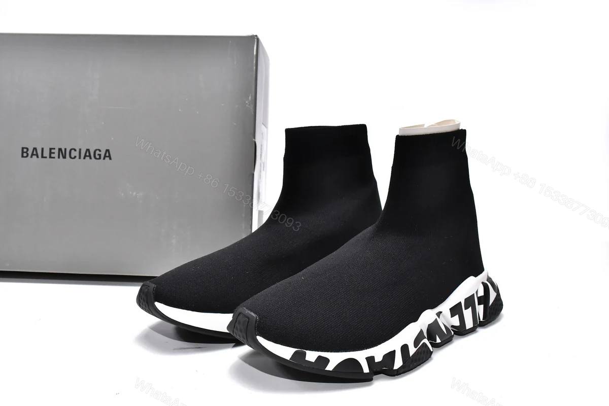 Balenciaga Speed Black(black letters) — view 2