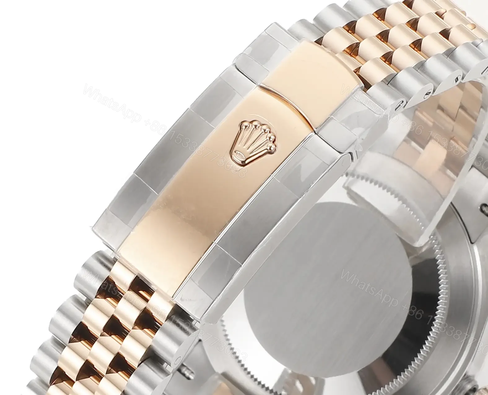 View 9 of Rolex Datejust 41 Everose Rolesor Fluted Oyster Sundust Dial Watch 126331-0018