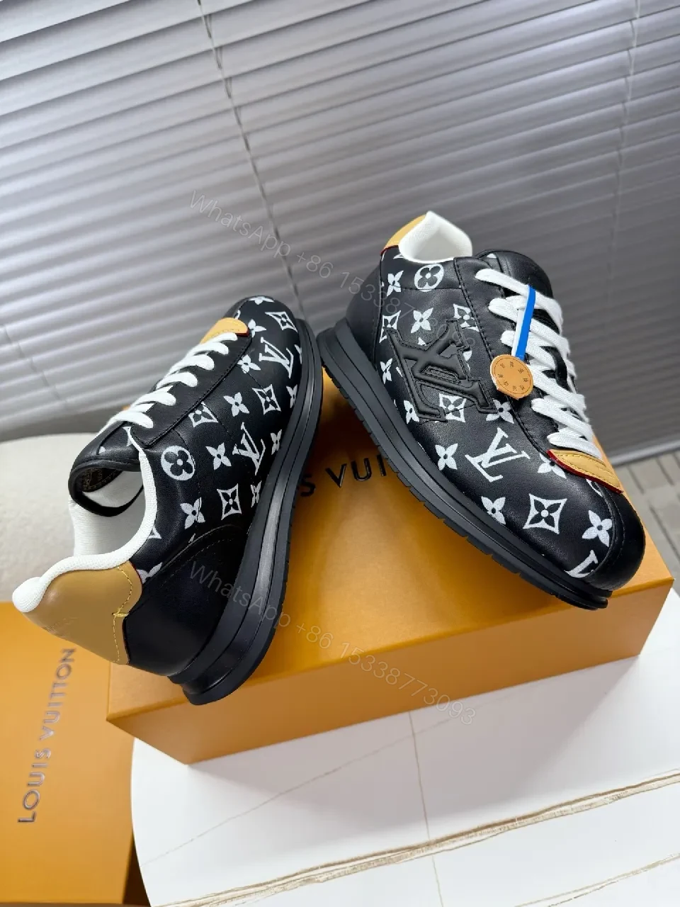 View 2 of Monogram Patterned Leather Sneakers, Luxury Everyday Comfort