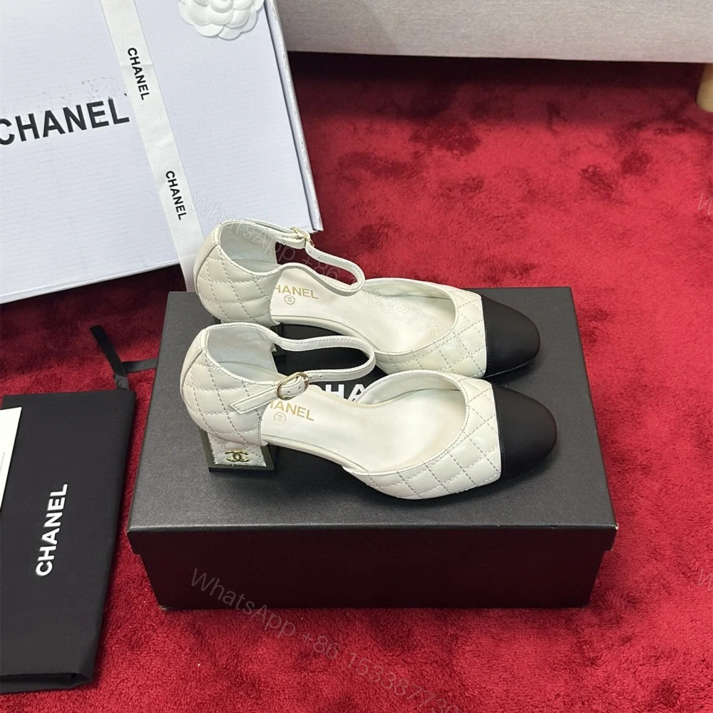 View 2 of 高仿Chanel*G38441C露邊高跟單鞋小牛皮白色4.5CM免檢版