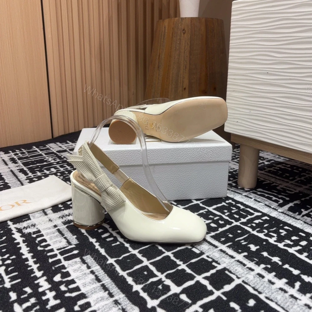 View 9 of 高仿Dior*Miss系列KDV270露跟蝴蝶結高踭鞋白色免檢版