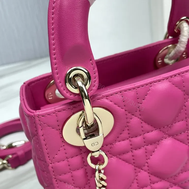 View 7 of Compact Pink Quilted Dior Handbag: Bold All-Day Chic