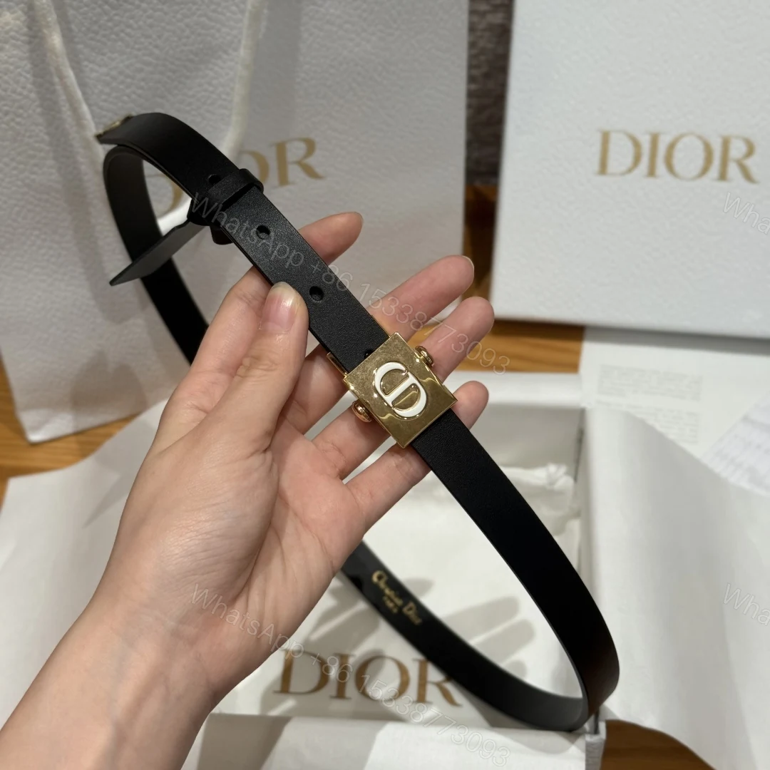 Dior高仿男女款CD藍白老花皮帶金扣設計時尚百搭高級感款 — view 1