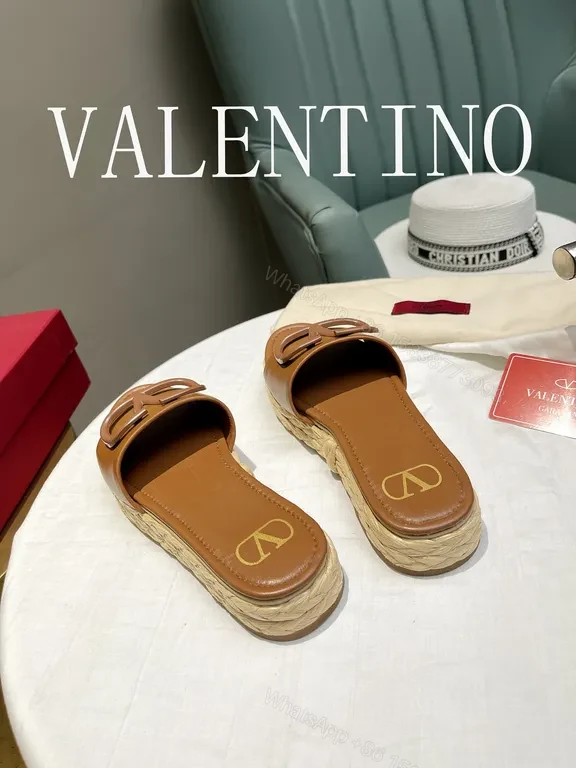 View 2 of Cognac Leather Slides â€” V Buckle Luxury, All-Day Comfort