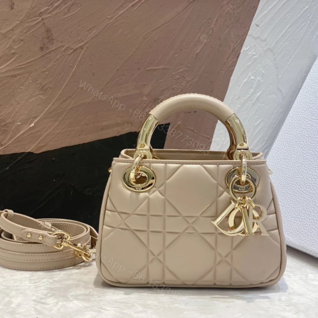 Dior Lady Women’s Handbag Beige Super Smooth Leather 20x13x8cm — view 1