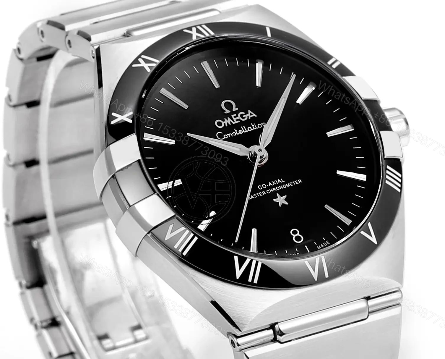 View 2 of Omega Constellation Super Clone Black Dial Steel Bracelet Premium 41MM OMEGA-CONST-BLK41-SS