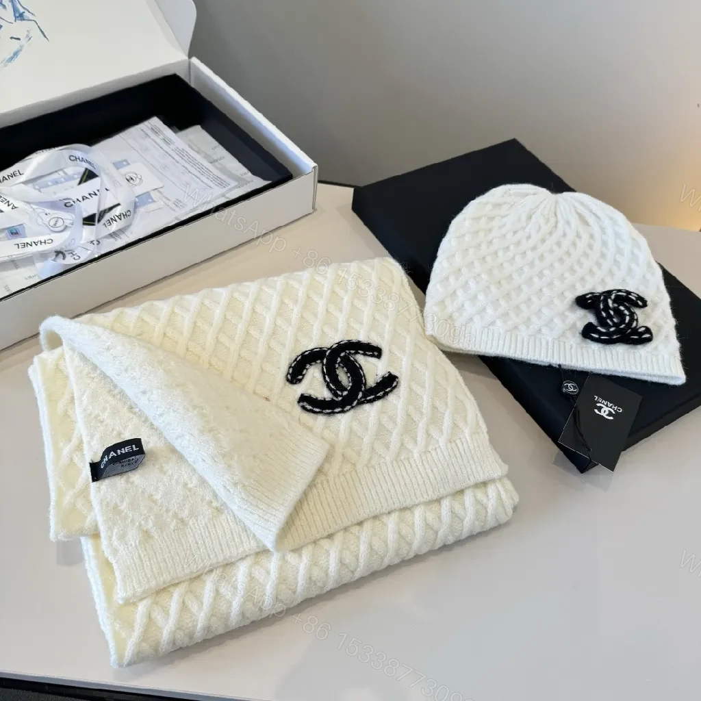 View 5 of Cream Knit Cap & Beanie Duo - Textured Luxury Warmth