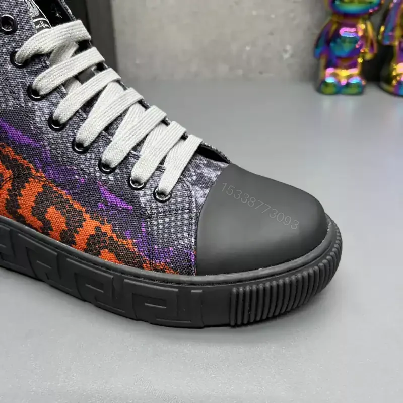 View 5 of VERSACE SNAKESKIN EMBOSSED LEATHER HIGH TOP SNEAKERS – VS65