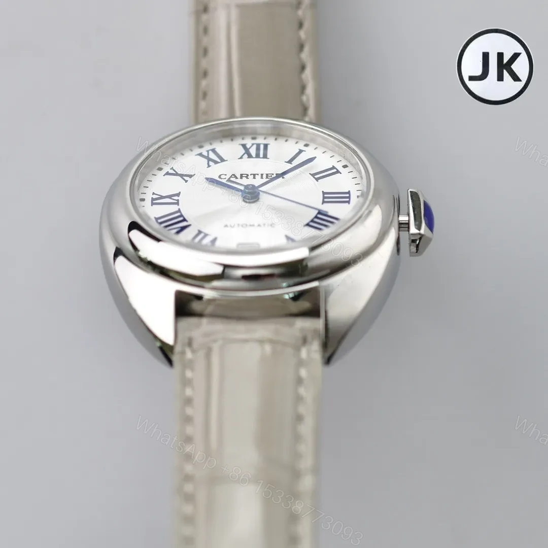 View 6 of GS Factory Cartier CLE DE Cartier Silver Stainless Steel Case with Grey Leather Strap Automatic Watch