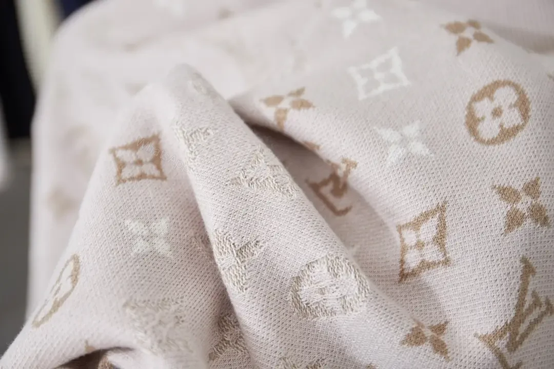 View 3 of Soft-Print Monogram Knit: Subtle Luxury in Textured Cotton