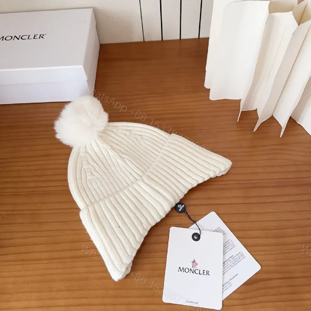View 5 of Cozy White Knit Beanie with Pom Pom – Luxe Casual Style