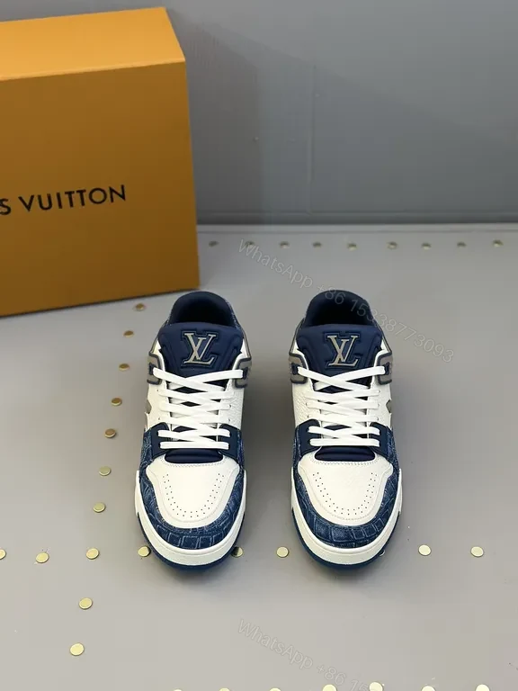 Bold Venetian-Blue LV-Detail Sneakers: Luxe Comfort — view 1