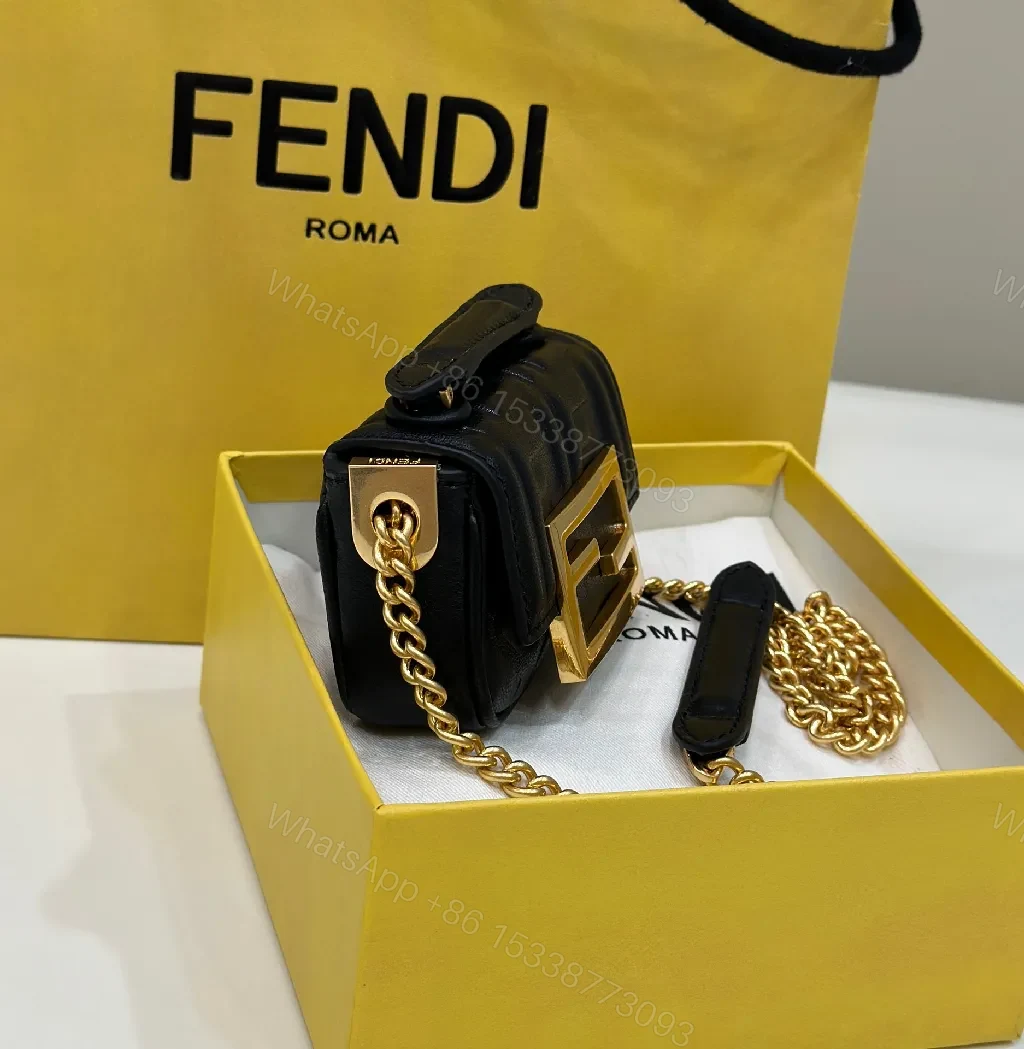 View 3 of Compact Leather Crossbody: Textured Luxury with Gold Chain Strap