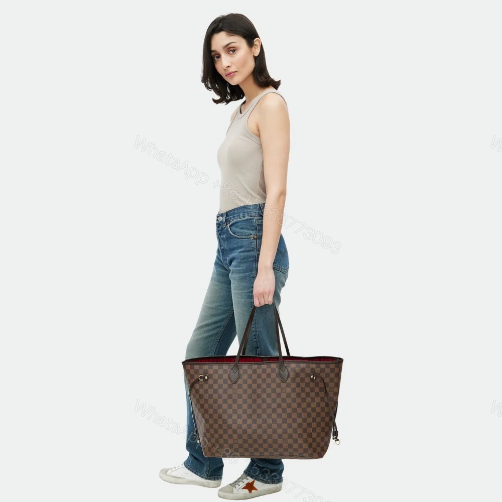 View 7 of Louis Vuitton Neverfull GM Damier Ebene Cerise Red 39Cm N40597