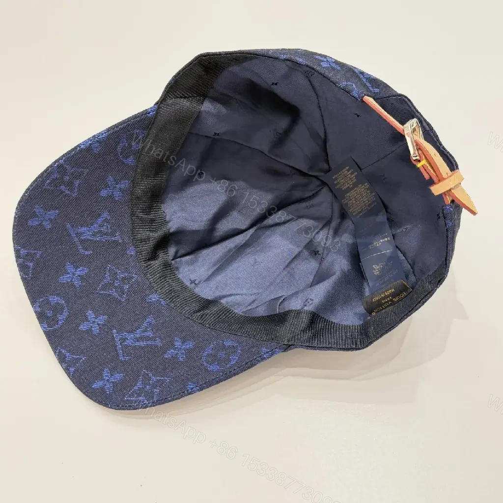 View 2 of Dark Navy LV Embroidered Monogram Logo Baseball Cap