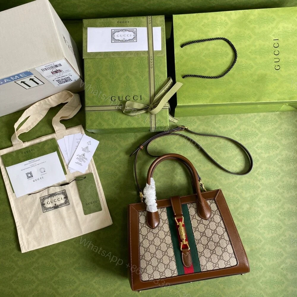 View 2 of Gucci Jackie 1961 Medium Tote Bag Brown 30Cm