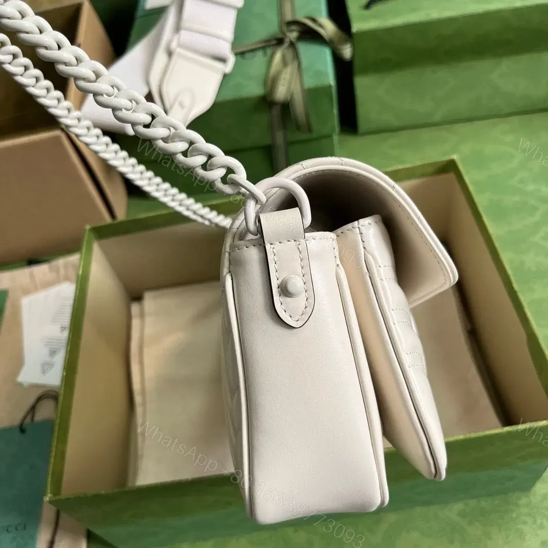 View 4 of GUCCI White Marmont Matelassé Shoulder Bag
