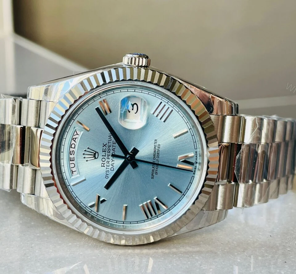 View 7 of EWF Factory SS 1:1 Rolex Day Date II 228239 Best Edition Light Blue Dial A3255