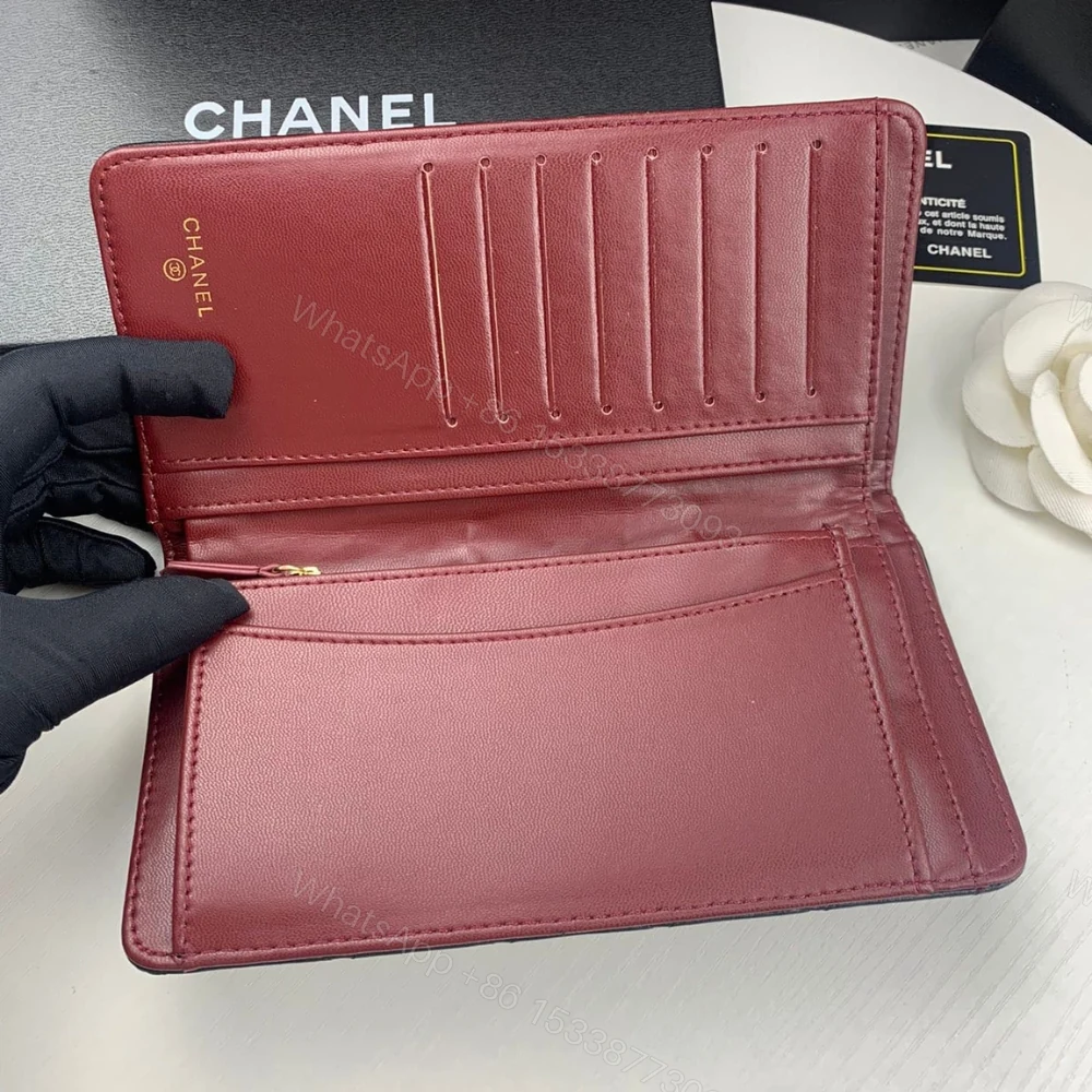 View 3 of Chanel Black Quilted Classic Long Flap Wallet 19.5Cm